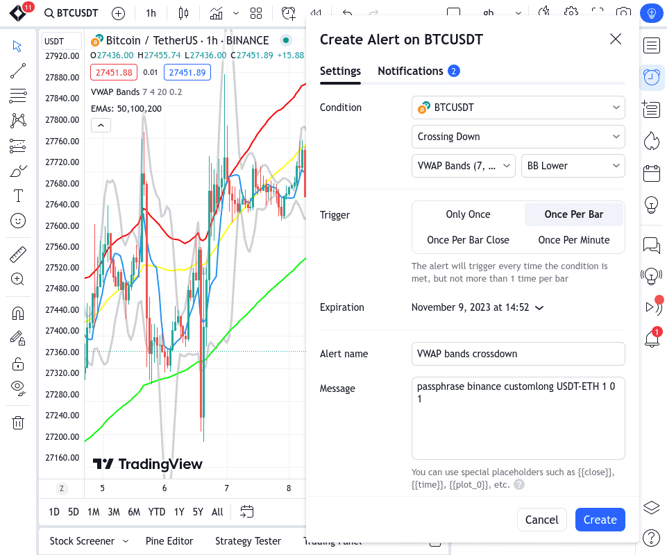 TradingView buy alert 1