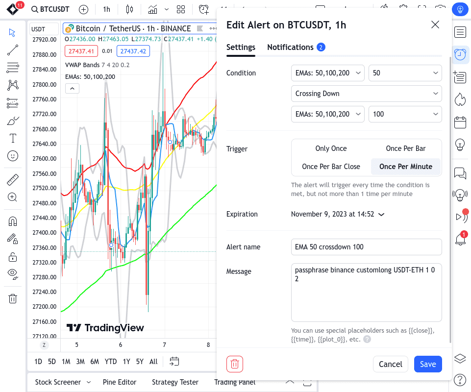 TradingView buy alert 2