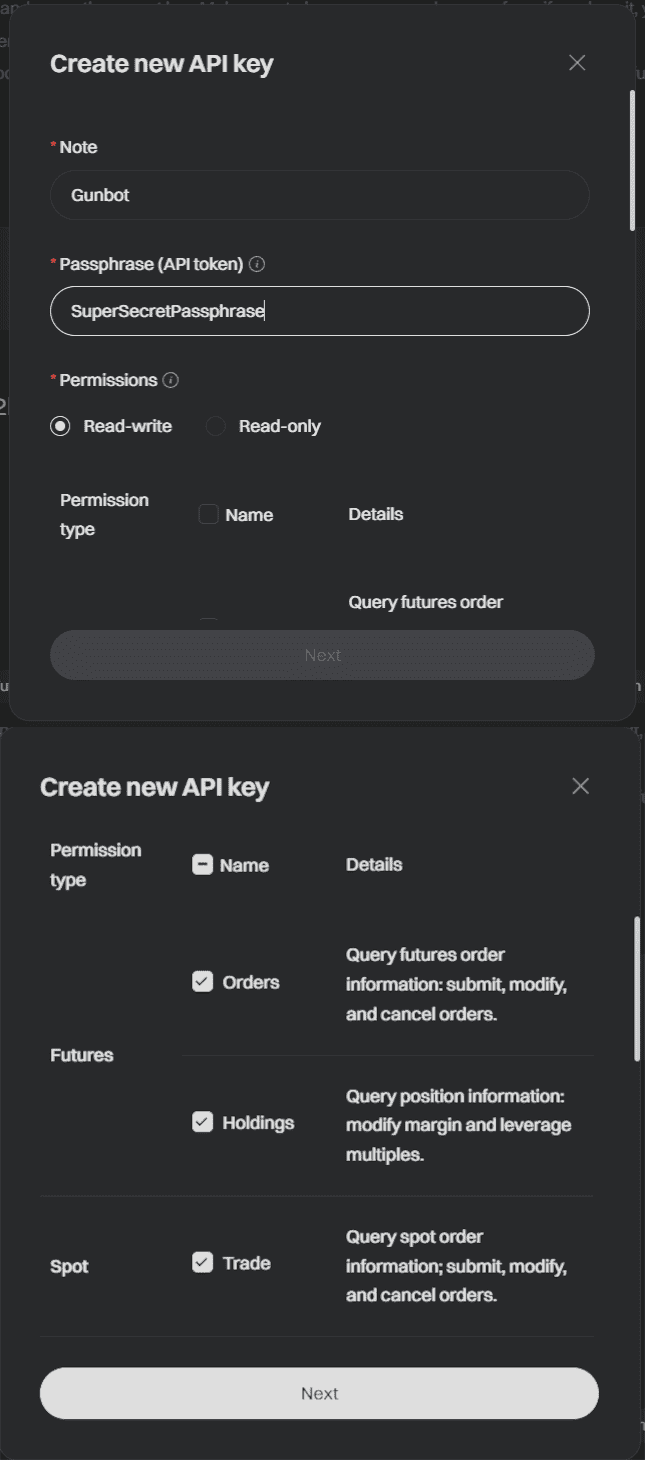 BITGET API Key Creation