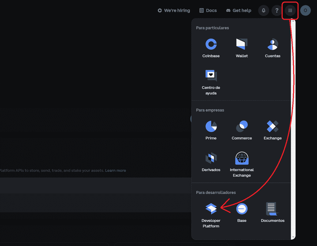 Access Coinbase Developer Platform