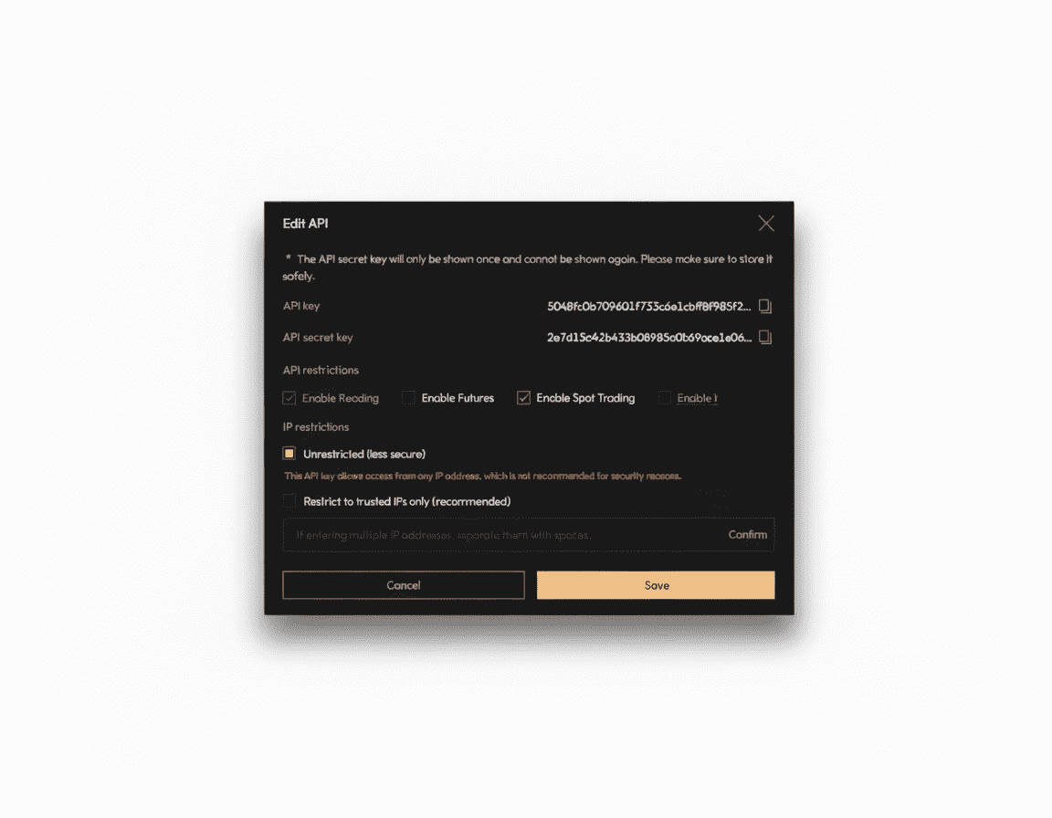 Naming the API key and setting optional IP restrictions