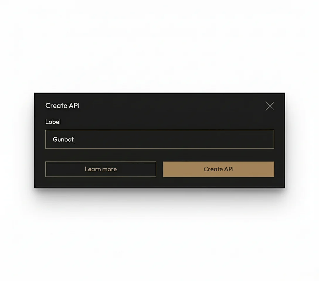 Naming the API Label the API key
