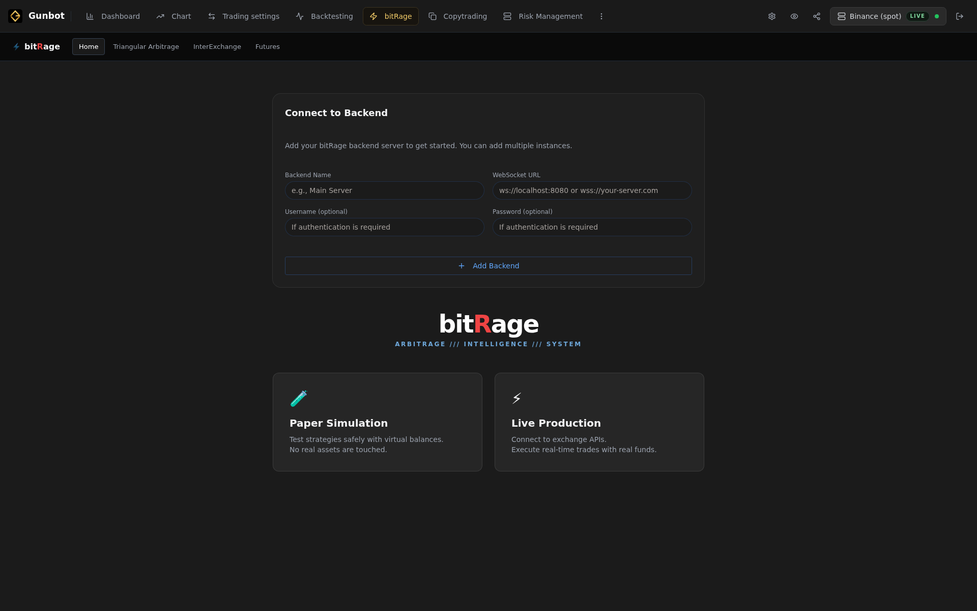 bitRage interface screenshot