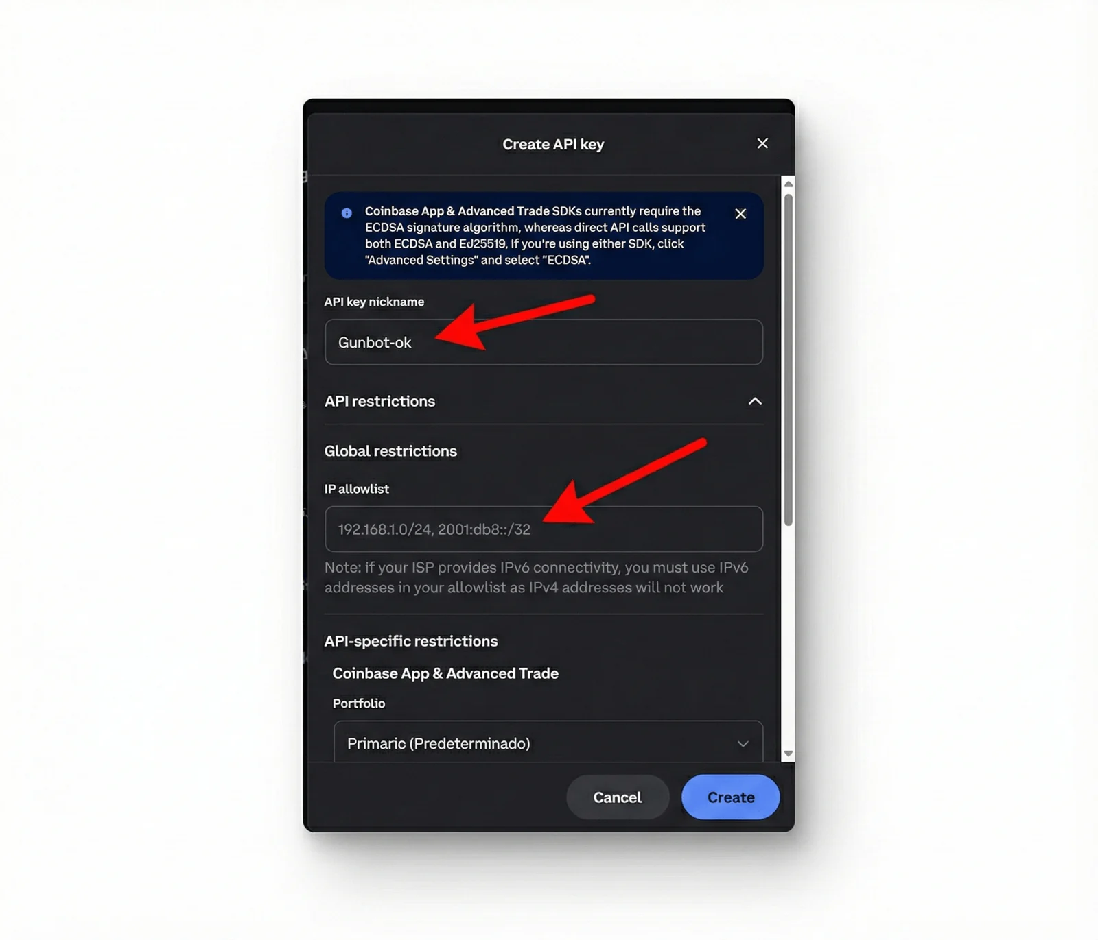 Configuring API key settings and permissions