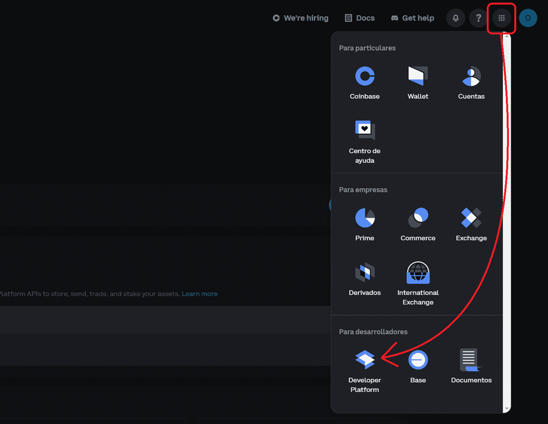 Access Coinbase Developer Platform