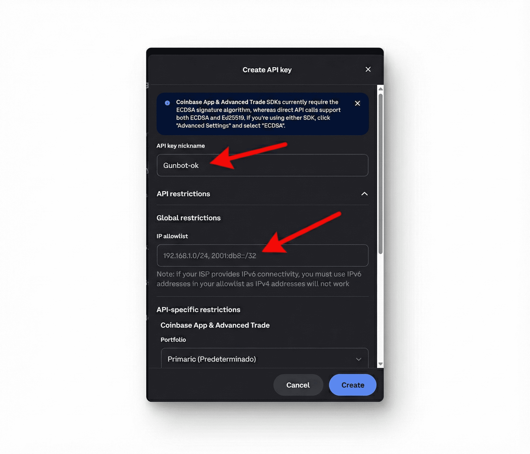 Configuring API key settings and permissions