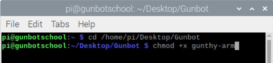 Setting execution permissions for Gunbot on ARM