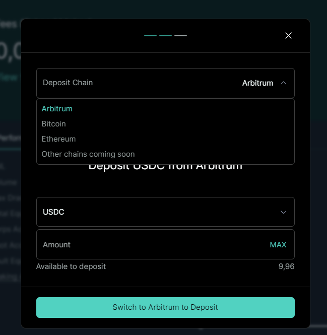 Hyperliquid deposit chain selector; follow the current instructions for your selected route Hyperliquid deposit chain selector; available options may change