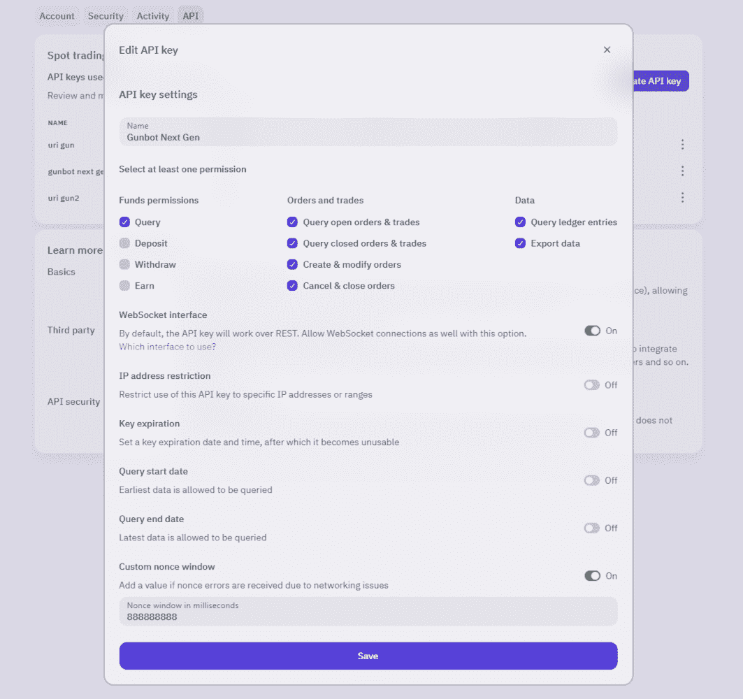 Kraken API Key Creation