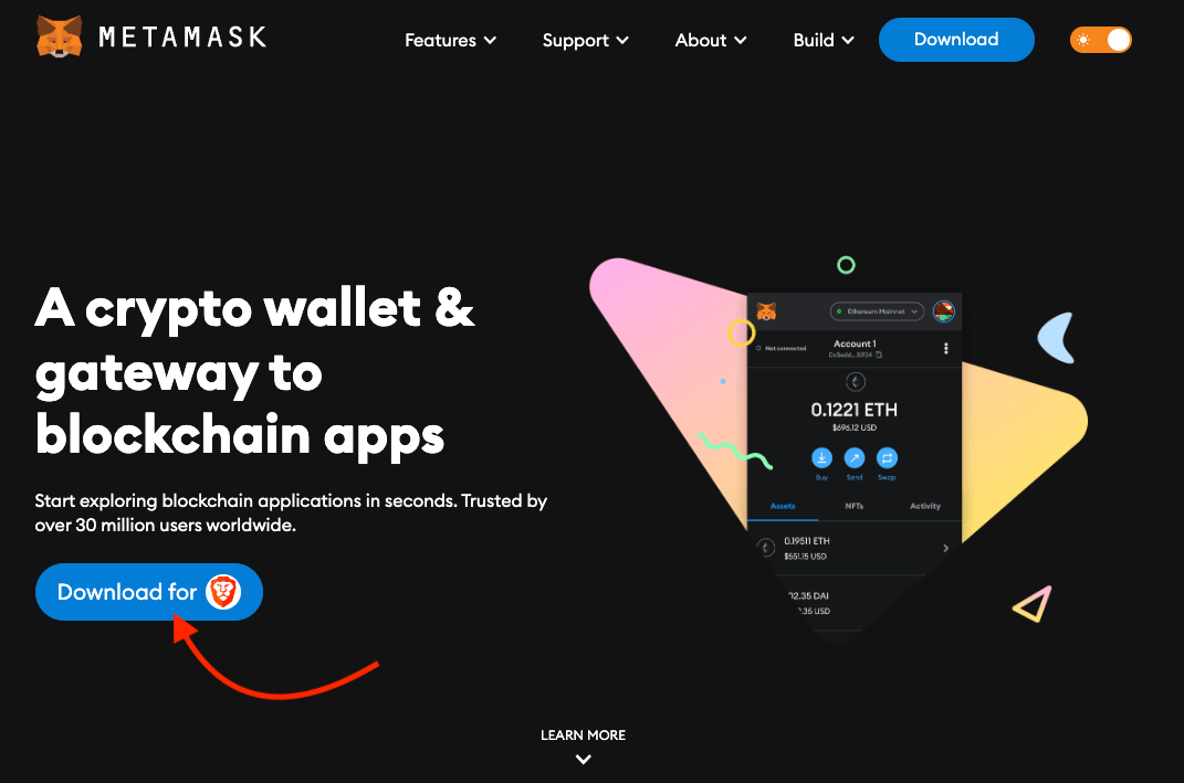 Metamask browser extension installation and wallet creation interface Metamask browser extension installation and wallet creation interface