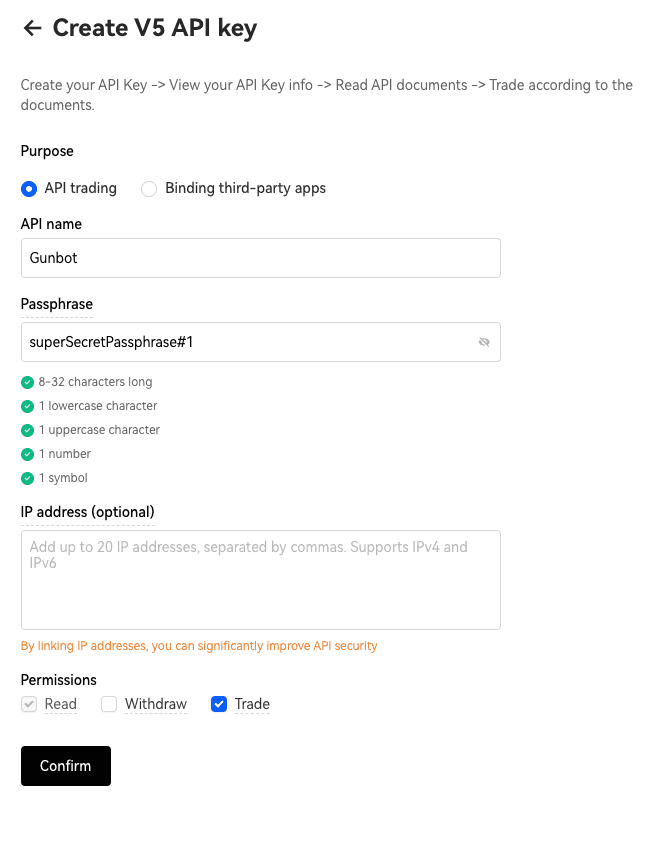 OKX API Key Creation