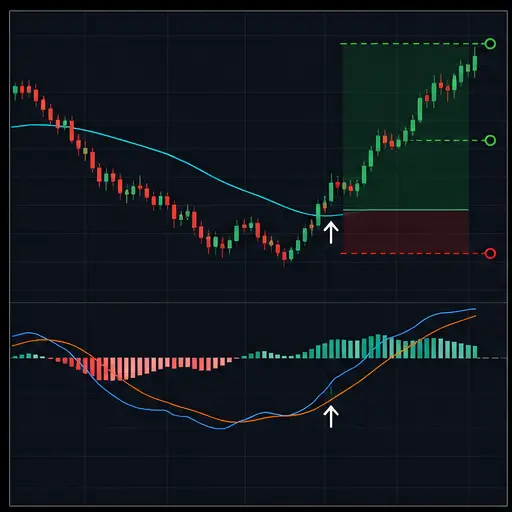Simple MACD and EMA strategy behavior