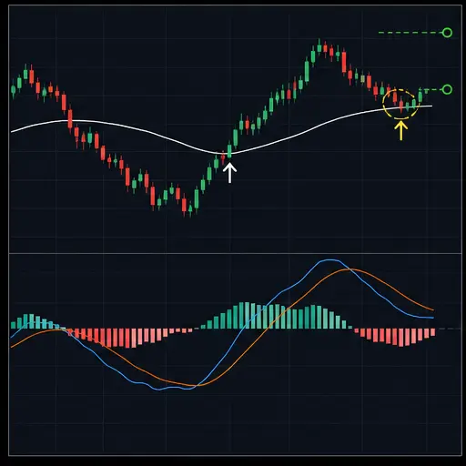 Simple Moving Average and MACD strategy behavior