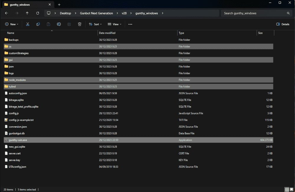 Relevant Files and Folders